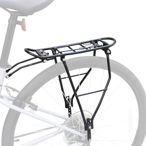 GRELiving Fahrradgepäckträger Einstellbare Gepäckträger Touring Gepäckträger Hinten Fahrrad-Gepäckträger passt für 26”-28 “/700c Rennräder Citybike (HYJ508)