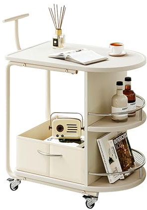 JOSIAHCQ Mesa Auxiliar Sofa para Salon con Ruedas Mesa para Cama Pequeña Mesa Portatil Bandeja Sofa Mesas Auxiliares de Café Multifunción Estable for Cocina Sala de Estar y Dormitorio