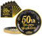 AHPYEUHK 50th Paper Party Plates and Napkins 50pcs 9 Black Birthday Party Dessert Tableware Happy Birthday Decorations Party Supplies