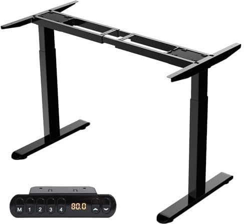AIMEZO Standing Desk Frame Dual Motor Electric Height Adjustable Desk 2-Stage Stand up Desk, Memory Buttons Computer Desk for Home Office, Black