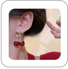 Yienate Naturgetreue Rote Kristall Kirsche Ohrringe Süße Niedliche Frucht Ohrringe Charme Leichte 3d Kirsche Tropfen Ohrringe Anweisung Stereo Frucht Ohrringe Schmuck Für Frauen Und Mädchen
