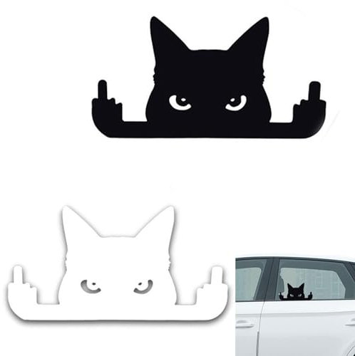 ZAHD 2 Stück Lustige Aufkleber für Auto Lustige Mittlerer Autoaufkleber Kreative Mode Mittelfinger Meme Aufkleber Lustig Auto Aufkleber Tuning Sticker Decal für Auto,Motorrad,Kühlschrank,Computer