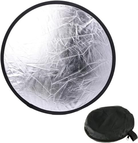 JIMCOM 30cm Portable 2-in-1 Collapsible Light Reflector Studio Photography Multi Round Disc Light Reflector with Carrying Bag, Silver and Gold