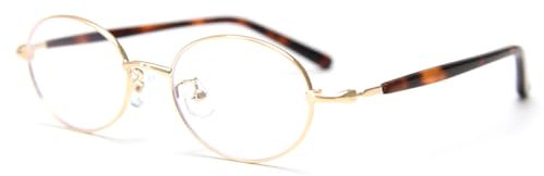moomoobird Ovale Gläser Männer Frauen Retro Brillen Dünner Rahmen Klare Linse Brillen Metall Gläser Rahmen (gold leopard frame)