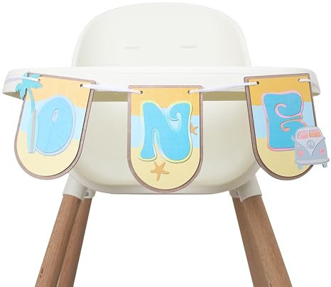 Hochstuhl-Banner aus Holz für Sommerparty – Strand-Stil, erster Geburtstag, Hochstuhl-Banner, Big One Surf-Geburtstag, Hochstuhl-Banner, Strand-Thema, Hochstuhl-Geburtstagsbanner, Vintage-Surf, 1.