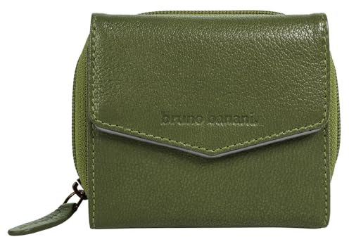 bruno banani kleine Geldbörse im Querformat Echt Leder Damen | Kompakte Geldbörse mit RFID-Schutz | Portmonee mit Münzfach | 8 Kartenfächer | 022121