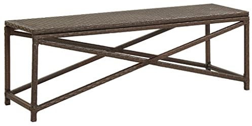 wenjingqi-46212 Gartenbank aus Polyrattan, braun, 120 cm