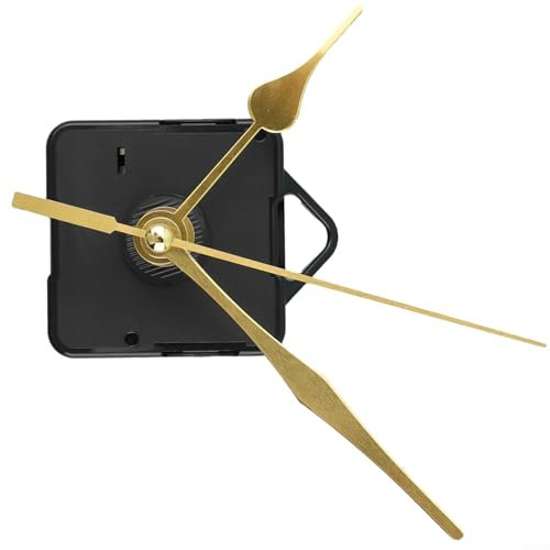 Leises Quarz-Uhrwerk-Set, Drehmoment, langer Schaft, DIY-Wanduhr-Mechanismus-Teile, einfache DIY-Reparatur, goldene Zeiger, Kunststoff + Aluminium
