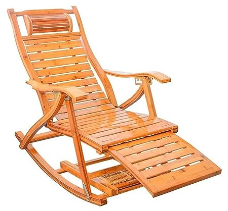 Liegestuhl Liegestuhl Garten Bambus-Loungesessel, Liegestuhl, Schaukelstuhl, Zusammenklappbare Liegestühle, Verstellbare Ausrüstung Für Garten, Terrasse, Freizeit Gartenliege Gartenstuhl
