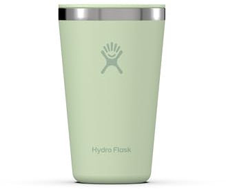 HYDRO FLASK - All Around Tumbler 473 ml (16 oz) with Closable Spill Proof Press-In Lid - Stainless Steel Double Wall Vacuum Insulated - Aloe
