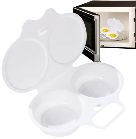 Máquina para hacer huevos en microondas - Huevos redondos escalfados de bricolaje | Vaporera de huevos para microondas | Huevos Vaporizador con Capacidad para 2 Huevos para Desayuno Casero, Huevos