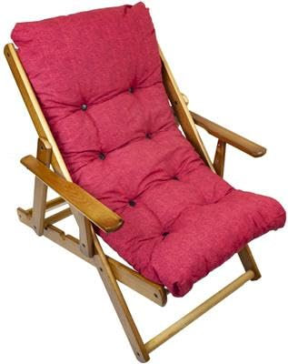 MAURY'S Poltrona Sdraio Relax Comodona in Legno 3 posizioni con Cuscino Imbottito Adatta a Ogni Ambiente (Classic Rosso)