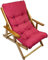 MAURY'S Poltrona Sdraio Relax Comodona in Legno 3 posizioni con Cuscino Imbottito Adatta a Ogni Ambiente (Classic Rosso)