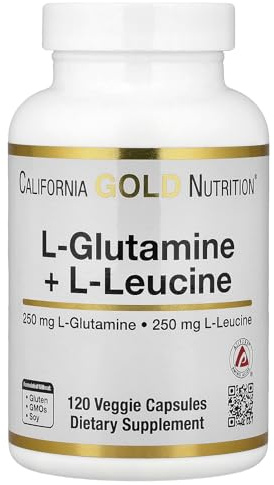 L-Glutamine + L-Leucine, 120 Veggie Capsules, Super Nutrition