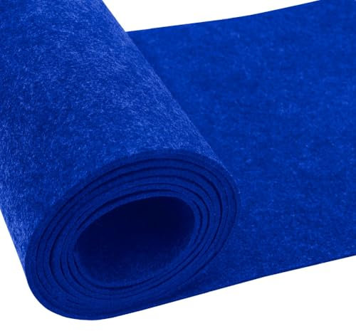 Yuragim Rouleau de Feutre 30cm×250cm×3mm Vendu au Mètre Tissu en Felt, Feutrine Loisir Creatif pour DIY Sacs en Feutre Cousus, Tapis de Table, Artisanat Patchwork, Couture, Décoration Intérieur, Bleu
