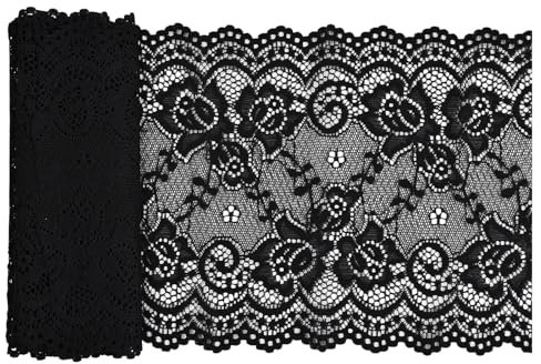Spitzenband, Spitzenstoff Nylon Und Elasthan, Spitzenborte 1 Meter Und 15 Cm Breit, Geeignet Zum NäHen, Heimwerken, Schneidern, Hochzeit, Dekoration