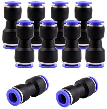 ANGEEK 10 connecteurs rapides de 12 à 10 mm avec diamètre variable, raccords pneumatiques push-in à connexion rapide pour le raccordement à l'air et à l'eau