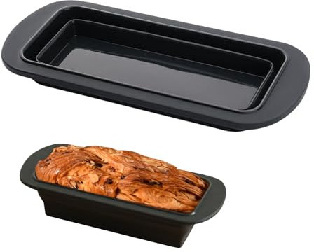 Moule a Cake,Moule Gateau Silicone Moule à pain pliable en silicone Moule à toast en silicone antiadhésif pour la fabrication de gâteaux, la cuisson de pain de banane, 27.8 * 12.4 * 6.5Cm (Noir)