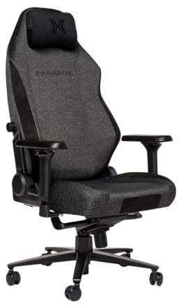 PARADOX - Silla Gaming Black Raven - Silla Gamer con Cojín - Cómoda - de Escritorio - Asiento PC Gaming con Alcántara - Respaldo Ajustable con Cojín - Negro, Gris
