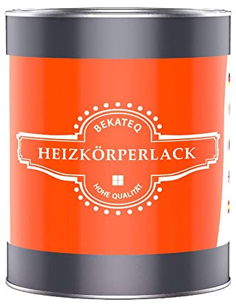 Heizkörperlack Ziegelrot 1l - hitzebständiger Heizungslack, Metallschutzlack, Heizkörperfarbe hochdeckend, geruchsarm, lösemittelfrei, schnelltrocknend, einfache Verarbeitung - BEKATEQ BE-903