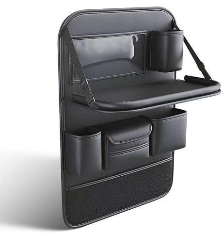 LiYeeYP 1 Stück Autositz Organizer für Mercedes Benz GLC 2 (II) X254 I 2022-2024, Schwarz, Klassisch, Auto Rücksitz Organizer mit Ipad/Tablet-Fach, Kick-matten-Schutz für Autositz