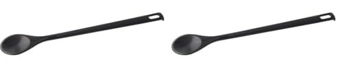 Fackelmann Kochlöffel Nero – Premium Kunststoff Küchenhelfer, Hitzebeständig, Spülmaschinenfest, 305x45x15mm, Schwarz (Packung mit 2)