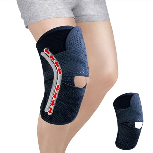 Holoras Kniebandage Meniskus Männer Damen, Kompression Kniestütze Verstellbare, Bandage Knie mit Seitenstabilisatoren & Patella-Silikonpolster, Knieschmerz, Meniskusriss, Arthritis (L)