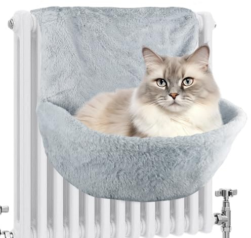 bssmmai Lit chauffant pour chat - 45,5 x 39 x 25,5 cm - Convient pour tous les radiateurs - À suspendre au bord du lit