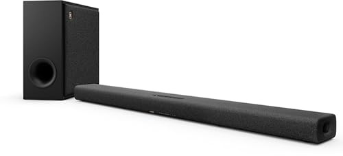 YAMAHA TRUE X BAR 50A Soundbar – Audio Surround Dolby Atmos, Alexa Integrata, Subwoofer Wireless, Clear Voice, HDMI eARC, Bluetooth, AirPlay 2, Spotify Connect – Grigio Carbone