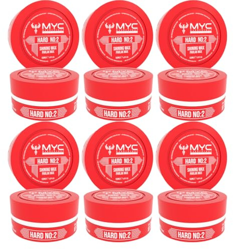 MYC Barbershop Haarwachs Nr. 2 Hard 150 ml (6er Pack) – Glanz Wax mit starkem Halt – Hair Wax für Damen & Herren, Profi Friseurqualität