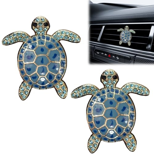 2 Pcs Car Air Freshener Vent Clips, Cute Sea Turtles Car Interior Accessories, Universal Car Accessories for Charming Interiors