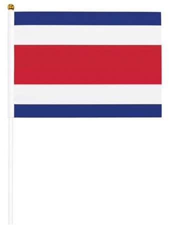 Bedrucktes Handschild mit Flagge von Costa Rica, leichte, doppelseitige Flagge für sofortigen Aufbau und hohe Wirkung