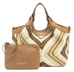 Gianni CHIARINI Leder Handtasche Umhängetasche Dua Handbag Var. Cuoio hellbraun
