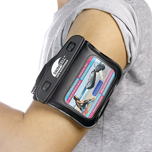 SwimCell wasserdichte Schlüsseltasche zum Schwimmen - Schlüsselhalter für Autoschlüssel, Geld, MP3-Player. Verstellbares Armband und Halsband, für Arm, Handgelenk oder Knöchel. IPX8.