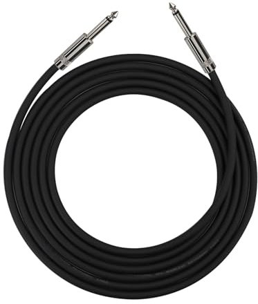 Rayzm cable de guitarra, cable de instrumento mono TS macho recto silencioso de 6,35 mm (5 metros)