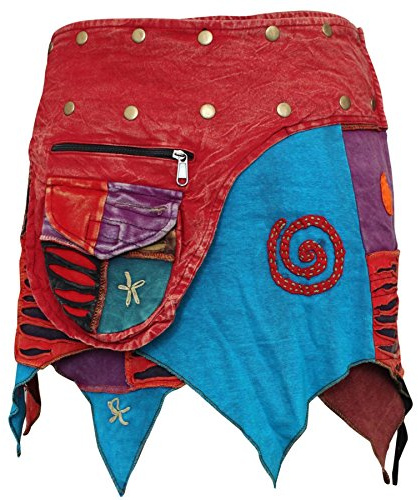 SHOPOHOLIC FASHION - Gonna da Donna, Stile Hippie/Gotico, per Festival Rosso Taglia Unica