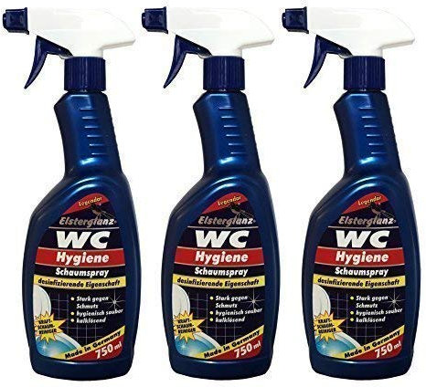Preisjubel 3 x 750ml Elsterglanz WC Hygiene Schaumspray, Kraftschaumreiniger, WC-Reiniger