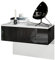 Vladon Nachttisch Sleep, Made in Germany, Nachttischschrank mit Schublade zur Wandmontage, Weiß matt/Schwarz Hochglanz (60 x 46 x 35 cm)