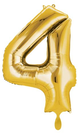 Amscan 3655701 Mid Size Number 4 Gold