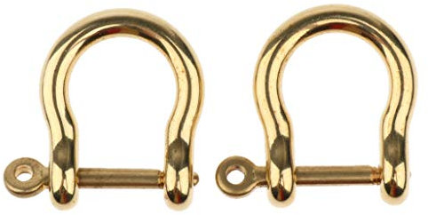 Baoblaze 2 Hochfeste Rundschäkel Schäkel Verbinder aus Messing für Stahlkette Drahtseil Stahlseil, 15 mm