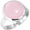 Jeweloporium Silberring mit rosa Rosenquarz, Größe 59 (18,8), 925er Sterlingsilberring für Damen, klobiger runder Edelstein-Boho-Schmuck
