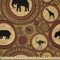 ABAKUHAUS Sambia Stoff als Meterware, Tiere, Microfaser Stoff für Dekoratives Basteln, 1M (230x100cm), Zimt Ingwer Schwarz
