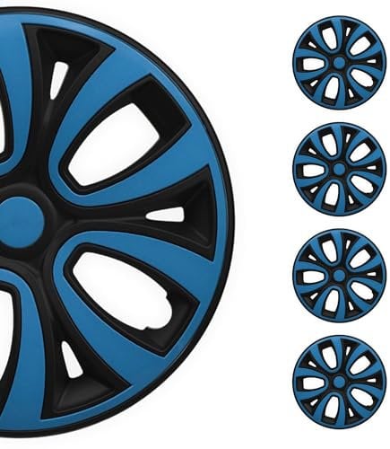 OMAC 4X Radkappen Radzierblenden Radblenden 16 Zoll Stahlfelgen Glänzend Schwarz-Blau