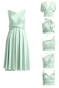Infinity Dress Courte Robe Demoiselle d'honneur Convertible Transformable Robe Multiway Portefeuille Robe de Soiree Longueur du Genou