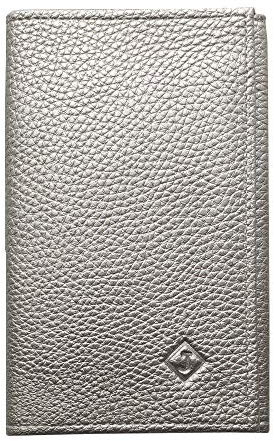 LOLUNA® - Porte Papier Voiture en Cuir Graine Souple - Format 3 Volets Compact - Etui Carte Grise, permis, identité, Assurance, crédit, dans Plusieurs Couleur pour Homme et Femme (Argent)