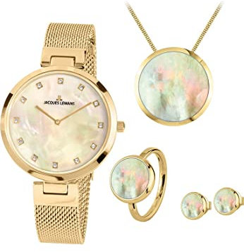 JACQUES LEMANS Damen-Uhren-Sets Analog Quarz 56 Gold 32016838