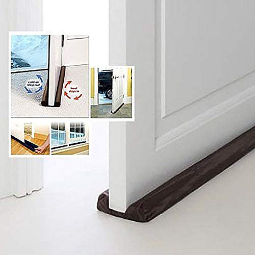 Felenny Tope de Puerta Doble Puerta Draft Dodger Guard Stopper Protector under Door Draft Excluder Hot Adecuado para El Hogar Hotel Restaurante
