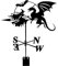 Fenteer Acier Inoxydable Indicateur de Direction du Vent Girouette Girouette pour Jardin Cour Patio Pelouse Décor - Dragon Sorcier