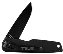 TRUE Ball Bearing Flipper Knife Sharp and Reliable Flipper Pocket Knife with 3 Drop Point Blade, Black, One Size
