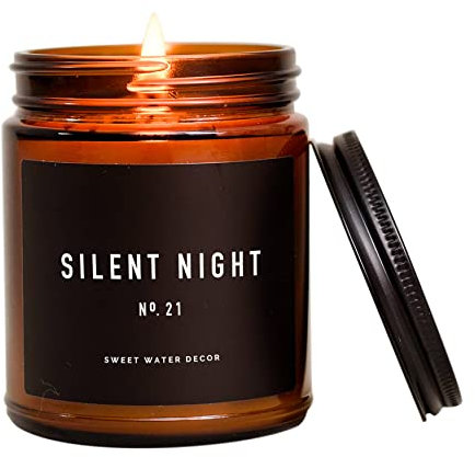 Handgegossene Duftkerze Silent Night +++ Soy Candle Amber Jar +++ Brenndauer über 40 Std